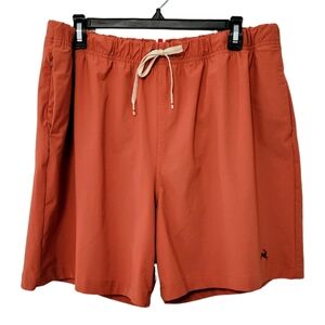Tracksmith "Run Cannonball Run" Men's Hybrid Athletic Shorts, Burnt Orange, XL